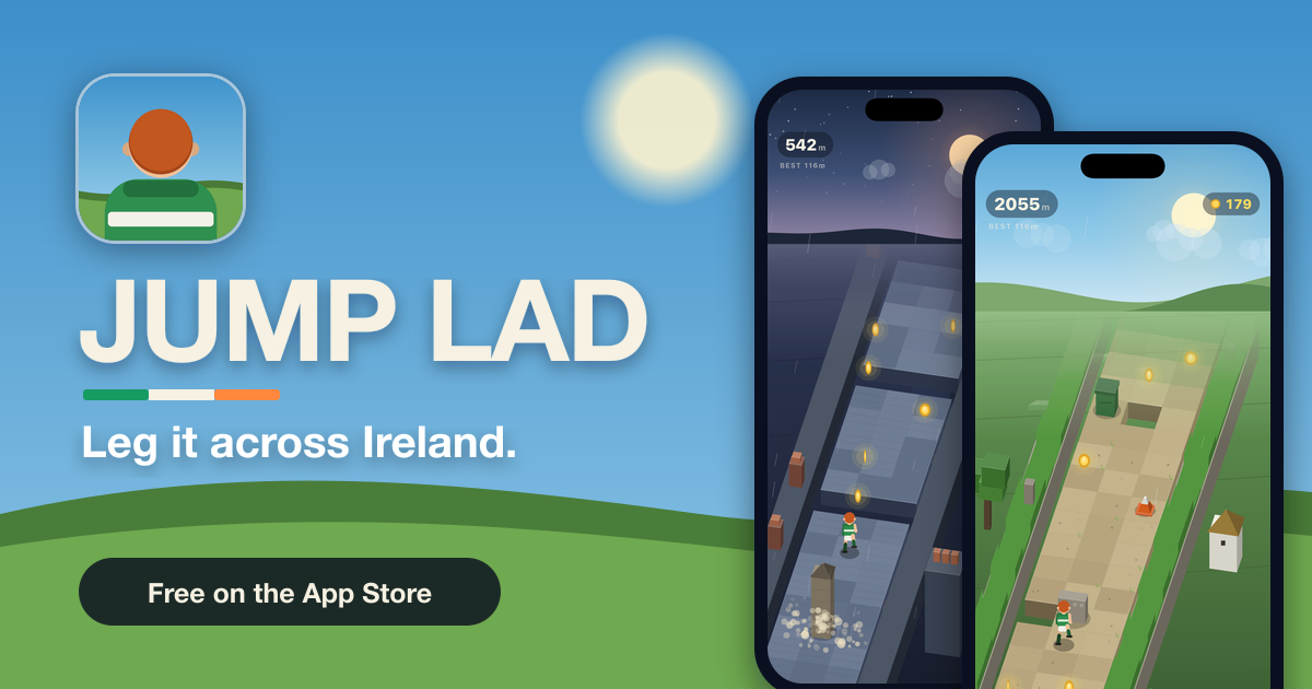 Jump Lad, an iPhone runner game across Ireland
